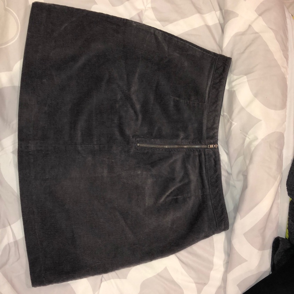 Corduroy Grey Mini Skirt